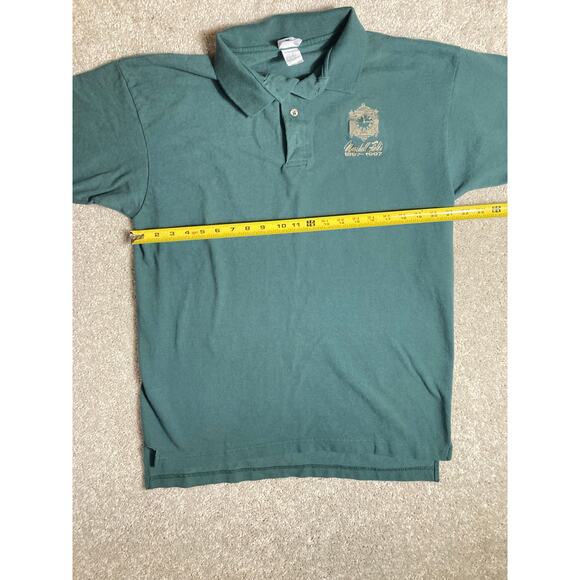 VTG Mashal Fields Logo 1897-1997 Cotton Collared Polo Shirt Green Size L Mens - Picture 5 of 6